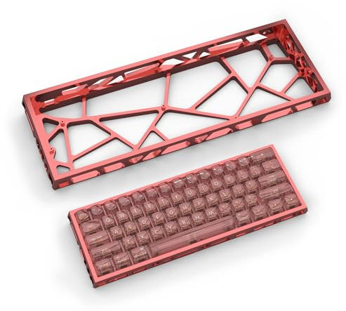 kutethy KY60 Tastaturgehäuse aus Aluminium, 60% mechanische Tastaturschale, benutzerdefinierte Tastatur, Barebones, kompatibel mit Wooting60, Mad60, Win60, GH60, 60HE, Rot