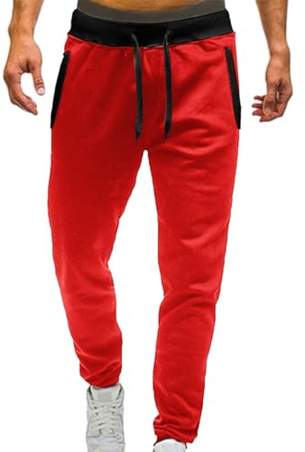 DBMZV Herren Hosen Sporthose Trainingshose Cargo Jogginghose Sweatpants Jogger Mode Baumwollehose Freizeit Laufen Streifen outdoorhosen, Golfhosen Boxershorts Miederpants(RD1, XL)