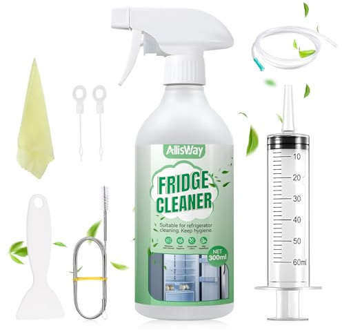 Kühlschrank Reinigungsset, Kühlschrank Abfluss Reinigung, Kühlschranks Reinigung Set Abflussloch, Contient ein Set von Abflussloch-Reinigungswerkzeugen, Idéal pour Nettoyer les Réfrigérateurs, 300ML