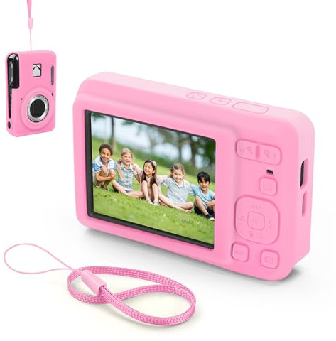 ZLYLVRC Silicone Protective Cover Case Compatible with Kodak PIXPRO FZ55 Digital Camera - Lightweight, Shock-Absorbent Soft Shell (Pink)