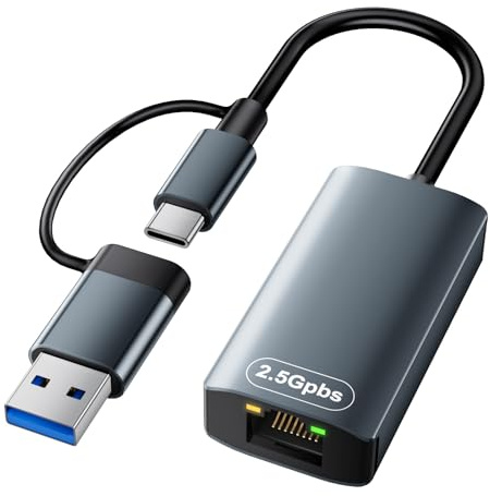 USB LAN Adapter 1000M, USB-C Ethernet Adapter RJ45 Gigabit Netzwerkadapter, USB-C LAN Hub mit 3 *USB-3.0 & 1 *Type-C Ports für MacBook XPS Surface Pro Linux Chromebook, usw (2,5G LAN Adapter)