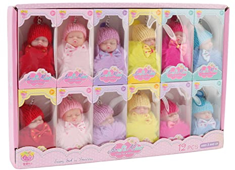 Thonlai Porte-Clés à Pompons pour bébé, Poupée Mignonne Endormie, Boule Moelleuse avec Forme 3D et Couleurs Vives, pour Clés de Voiture, Téléphones Portables, Portefeuilles, Sacs à Main