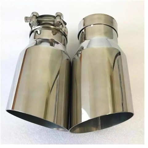 Auspuffendrohrblende 1 Stück Universal-Auspuffrohr aus Edelstahl 304 für Automobile, Schalldämpfer, Autozubehör, Modifikation x Endrohrblende(76MM IN -101 OUT)