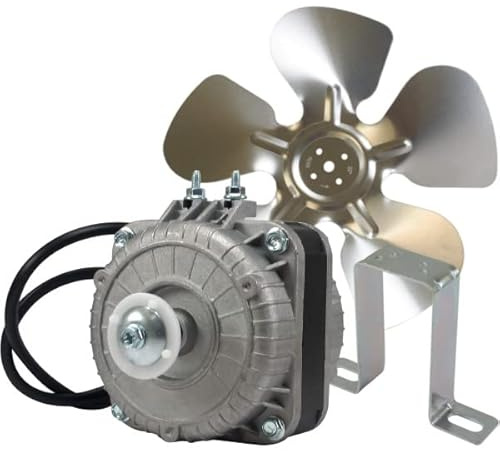 Appli Parts APFM-71E Moteur à condensateur et évaporateur de réfrigération 7 W 115 V 60 Hz 0,55 A 1450 tr/min avec base et pale de ventilateur en aluminium de 20,3 cm