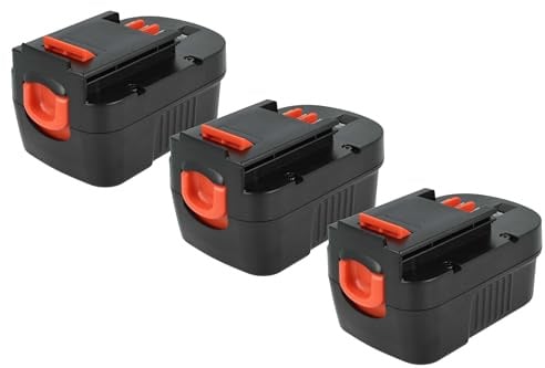 vhbw 3X Akku kompatibel mit Black & Decker Firestorm BD14PSK, FS1400D, Firestorm FS140BX, FS1400D-2 Werkzeug (3300 mAh, NiMH, 14,4 V)