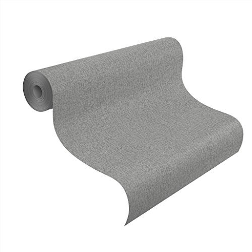 Rasch Roberto Geissini Non-Woven Wallpaper, Black and White with Logo and Glitter, 492378, Black, Grey, 493948