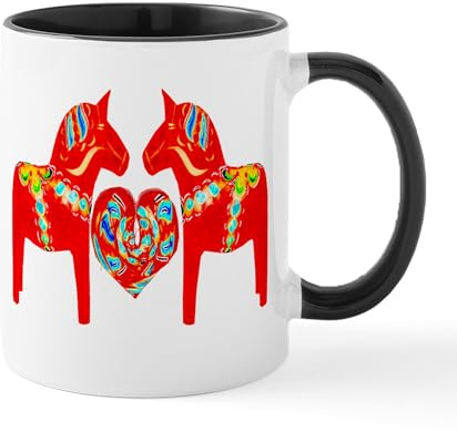 CafePress Swedish Dala Horses Mug 11 oz (325 ml) Ceramic Coffee Mug