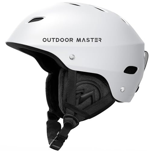 OutdoorMaster Kelvin Skihelm – Snowboardhelm für Herren, Damen & Jugendliche (S, Weiß)