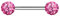 Piersando Brustwarzen Piercing Intimpiercing Nippelpiercing Brust Nippel Intim Brustwarzenpiercing Barbell mit Multi Ferido Kristall Kugeln 14mm Silber Pink
