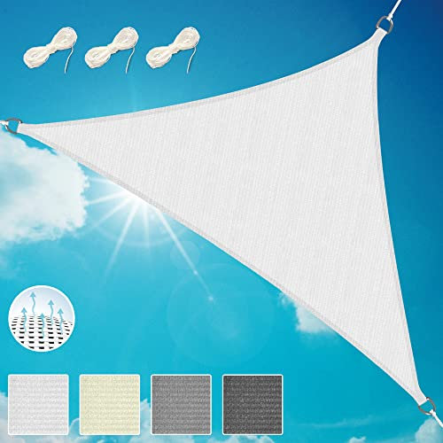 Sol Royal SolVision HS9 Lona de Sombra 7x5x5 cm Blanco Triangular - toldo Transpirable para terraza jardín casa de Playa HDPE Protección UV Toldo 700x500x500 cm