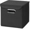 CM3 1 Stück Schwarz Faltbox 25 x 25 x 25 cm Aufbewahrungsbox faltbar, mit Deckel