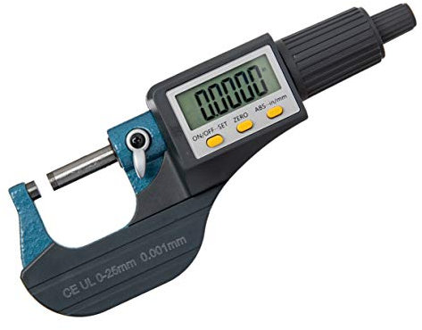 Beslands Mikrometer Digital Bügelmessschraube 0-25mm/ 0.001mm Hohe Präzision Elektronische Digitale Mikrometer Mikrometerschieber Länge Messwerkzeug Mikrometer 0.001mm(0.00005 )