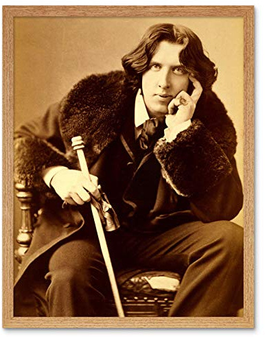 Wee Blue Coo Vintage Portrait Oscar Wilde Poet Playwright Legend Irish Art Print Framed Poster Wall Decor Kunstdruck Poster Wand-Dekor-12X16 Zoll