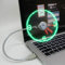 LbojailiAi Creative Mini USB Summer Cooling Neon Fan Powered LED Clock Real Time Display
