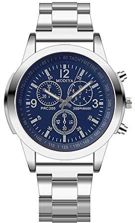 OROLOGIO UOMO IN ACCIAIO AUTOMATICO POLSO VINTAGE QUARZO RAGAZZO NAUTICO A01 (Azzurro (Cod. A01-1))