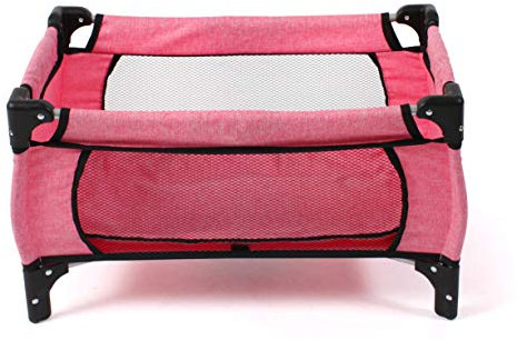 Bayer Chic 2000 653 57 - Reisebett Deluxe für Puppen, bis 50 cm, Farbe Pink