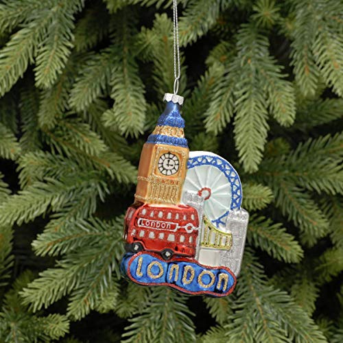 Festive Weihnachtsbaumschmuck aus Glas mit London-Szene