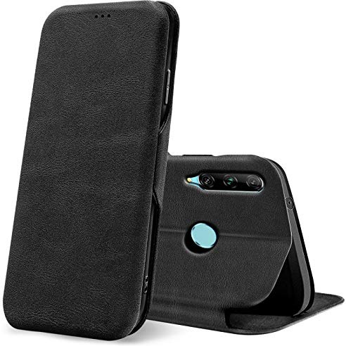 Verco Case per Huawei P Smart+ 2019 Custodia, Cover a Libro Pelle PU per Huawei P Smart Plus 2019 Custodia Premio Booklet Protettiva, Nero