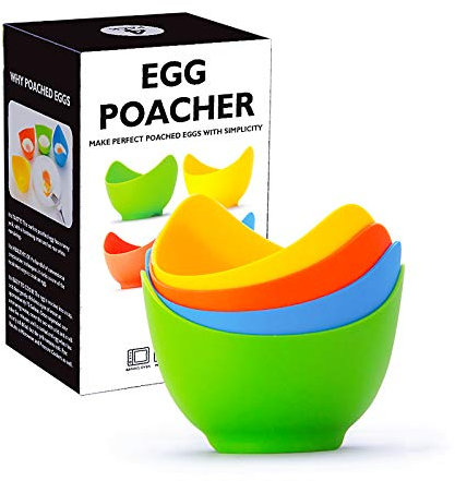 SZHS Pocheuse à œufs en silicone, sans BPA, de qualité alimentaire, convient pour la cuisson des œufs au micro-ondes ou dans la cuisinière et est livrée avec une brosse à huile en silicone