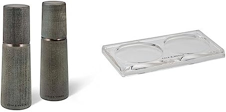 Cole & Mason H322022 Marlow Salt and Pepper Mills / H306119 Ramsgate Clear Salt and Pepper Mill Tray | Bundle | 2 Year Guarantee