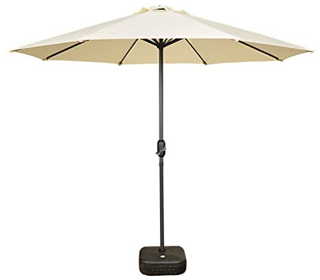 GIKPAL Sonnenschirm 200cm, Balkonschirm Marktschirm Wasserdicht Gartenschirm UV-Schutz, Beige