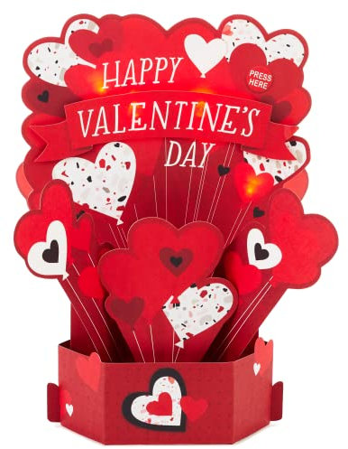 Hallmark Pop-Up Valentinstagskarte, Musik- und Papierwunder-Design