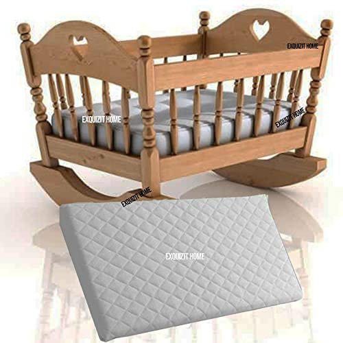 EXQUIZIT HOME Crib Mattress with Quilted Removable Cover for Bedside Cot, Crib or Cradle Waterproof Breathable Toddler Baby Infant COT Swinging Crib Foam Mattress 85 X 36 X 4 CM