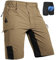 Cycorld MTB Hose Herren Radhose, Schnelltrocknend MTB Shorts mit Sitzpolster, Elastische Farradhose Outdoor Sport Mountainbike Hose Herren (Khaki mit Unterwäsche, 3XL)