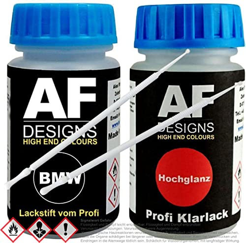 Lackstift Set für BMW 668 Black II Klarlack Lacktupfer Autolack
