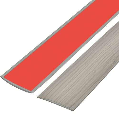 2M PVC Transition Strip, 5cm Laminate Floor Cover Strips, Self-Adhesive Door Threshold Trim Gap Cover for Flat Laminate Flooring