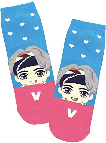 TinyTAN KPOP Merch Socken für Mädchen und Frauen, offizielles Lizenzprodukt, Zifferblatt: V, Einheitsgröße