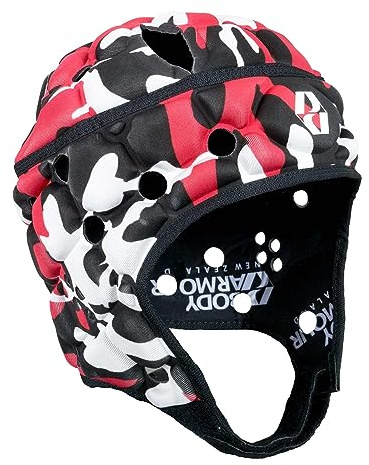 Body Armour New Zealand Adults Ventilator Rugby Headguard Red BA330RDBK - L