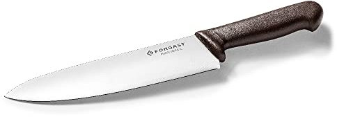 Forgast, Coltello da Cucina Professionale, Coltello per Carne Cotta e Salsicce, Lunghezza 21 cm, Coltello da Chef, Coltelli da Tavola, Lavabile in Lavastoviglie, Marrone