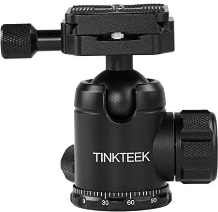 TINKTEEK Basic Stativ Kugelkopf 290g 8.5cm leicht kompakt Reise Stativkopf