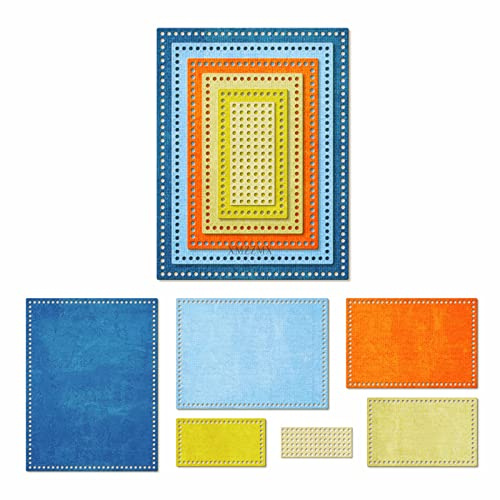 XMZZMX Dot Border Hintergrund Board Metall Stanzformen für Kartenherstellung, Papierprägung Stanz-Sets, DIY Scrapbooking Fotoalbum Kunst Handwerk Vorlagen, Schablonen für Urlaub Weihnachtsdekoration