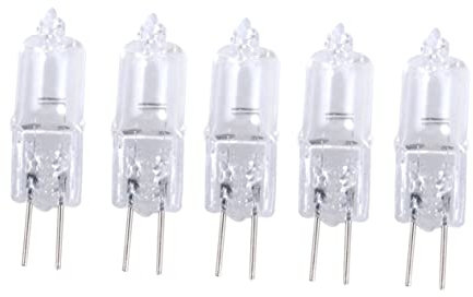 Angoily 5 Pcs Mini Chandelier 2 Prong G4 LED & Halogen Bulbs, 10W, Warm White, 12V, 300 Lumens, Energy Efficient