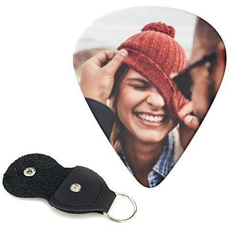 Individuelle Gitarren-Plektren mit Ihrem eigenen Foto/Logo/Text - Doppelseitiger Druck für einzigartige Klangerlebnisse | Perfekt für Bass, E-Gitarre, Akustikgitarre, und Ukulele | 0,46 mm
