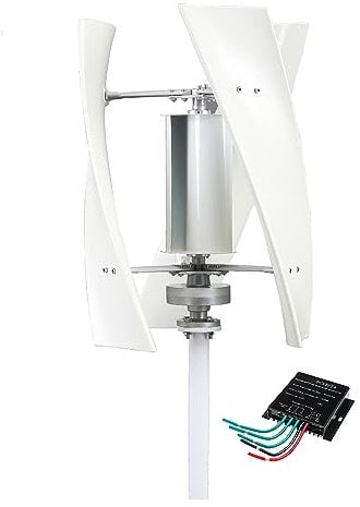 HUIZHITENGDA Niedriggeräusches 10000W 220 V Home Vertikaler Windergie -Turbinengenerator Kit 12 V 24 V 48 V Coreless Niedrige Drehzahl Aufrechte Windmühle Mit Controller (Farbe: Weiß),24v
