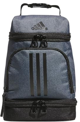 adidas Excel Isolierte Lunchtaschen, Lunch-Kühler mit Reißverschluss, Tasche für Eisbeutel und Clip, Temperaturregelung, Isolierung, Twill-Onix-Grau/Schwarz, Einheitsgröße, Excel Isolierte Lunchtasche
