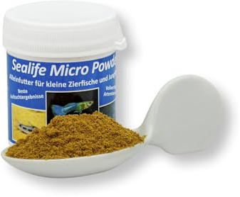 Sealife Micro Powder Staubfutter 40 g, Aufzuchtfutter für Jungfische | Feines Staubfutter für Fischbrut und kleine Zierfische; Mikrogranulat, für vitale Tiere, abwechslungsreiche Ernährung