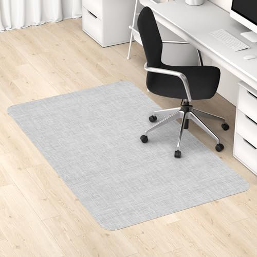 Blvornl Office Chair Mat for Hardwood Floor, Desk Computer Chair Mat for Hard Wood and Tile Floor, Large Anti-Slip Hard Floor Protector Rolling Chair Mat, PVC Desk Rug for Office Home (114 * 135cm)