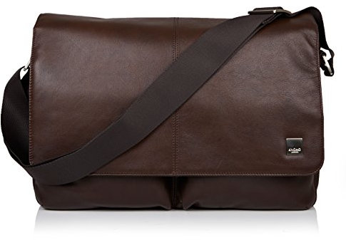 KNOMO Kobe Leder 16 Zoll Laptop Messenger Bag Professionelle Leder Umhängetasche für Damen und Herren Braun
