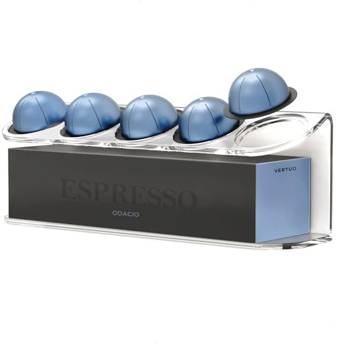 GALVANOX Wall Mounted Organizer Compatible with Nespresso Vertuo Pods, Easy-access Holder for Original Vertuoline Box and 5 Coffee Pods (Acrylic)