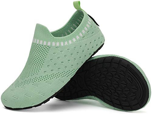 SAGUARO Slipper de Punto Niños niñas Antideslizante Suave Pantuflas Calcetines Zapatos de Deporte con Suela Verde 20/21 EU
