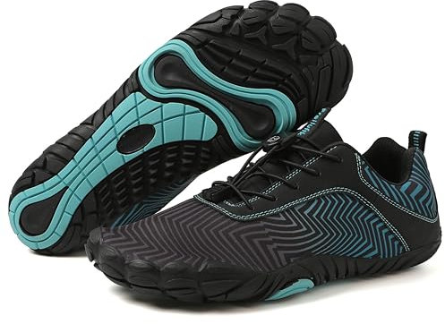 Freiluftkind Das Original – Overland Wasserabweisende & gefütterte Barfußschuhe (Türkis / 40) – Unisex Barfussschuhe Winter – wasserdichte Barfußschuhe