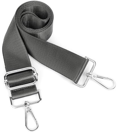 Moorle Tragegurt Tasche, Breit Taschengurt Quarzgrau, 3.8 Cm Breite Schultergurt für Taschen Grau, Nylon Schulterriemen Crossbody Bag Damen Breiter Gurt, Verstellbarer Schultergurt Taschengurt