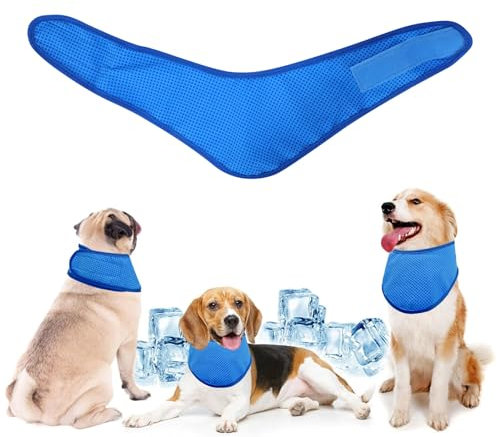 Dog Cooling Bandana, Breathable Pet Cooling Collar for dogs, Instant Cooling Neck Wraps Ice Scarf for Summer (Blue, S)