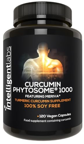 Intelligent Labs Meriva Curcumin Phytosome, 2900% Better Absorbed Than Ordinary Turmeric Curcumin 100% Soy Free, 120 Capsules Per Bottle (1000mg per Serving)