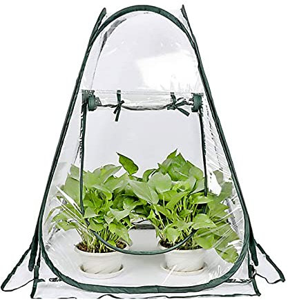 Wnvivi Housse de rechange pour mini serre - 70 x 70 x 80 cm - En PVC transparent - Avec fenêtre enroulable avec fermeture éclair (A)