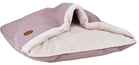 BORN2REST Hundebett für Mittelgroße und Kleine Hunde, Flauschiges Katzenbett Mit Kapuze, Rutschfestes Waschbares Haustierbett Lauren Design NEL (Rosa, M 80 x 60 cm)